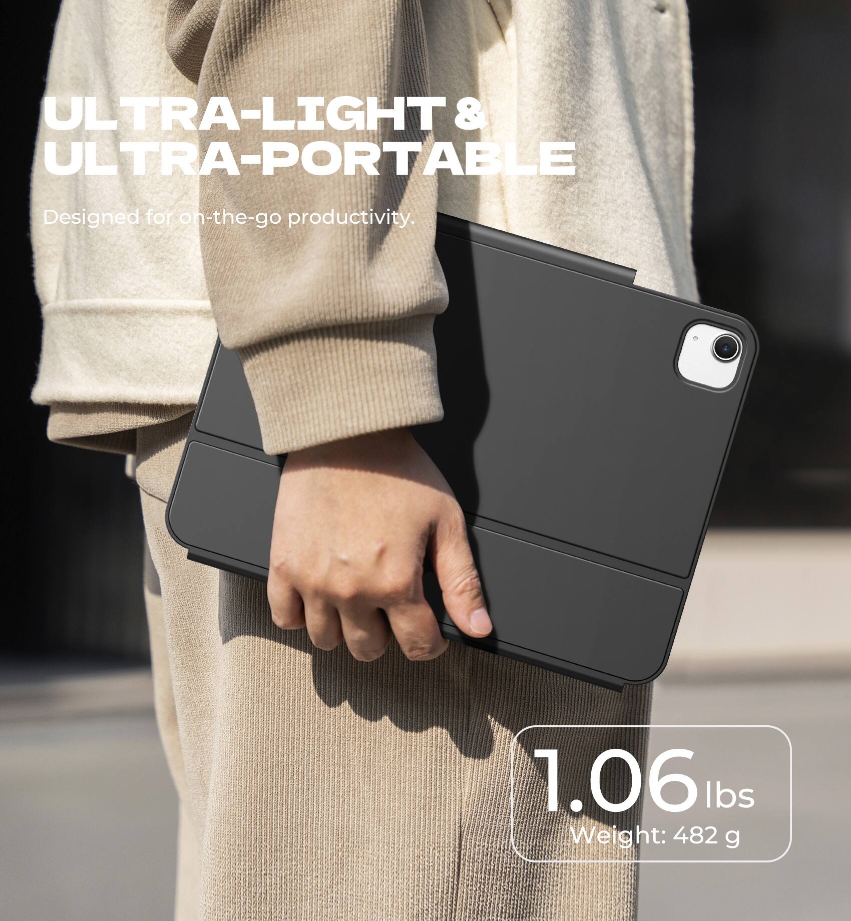 ULTRA-LIGHT & ULTRA-PORTABLE  
Designed for on-the-go productivity.  

1.06 lbs  
Weight: 482 g
