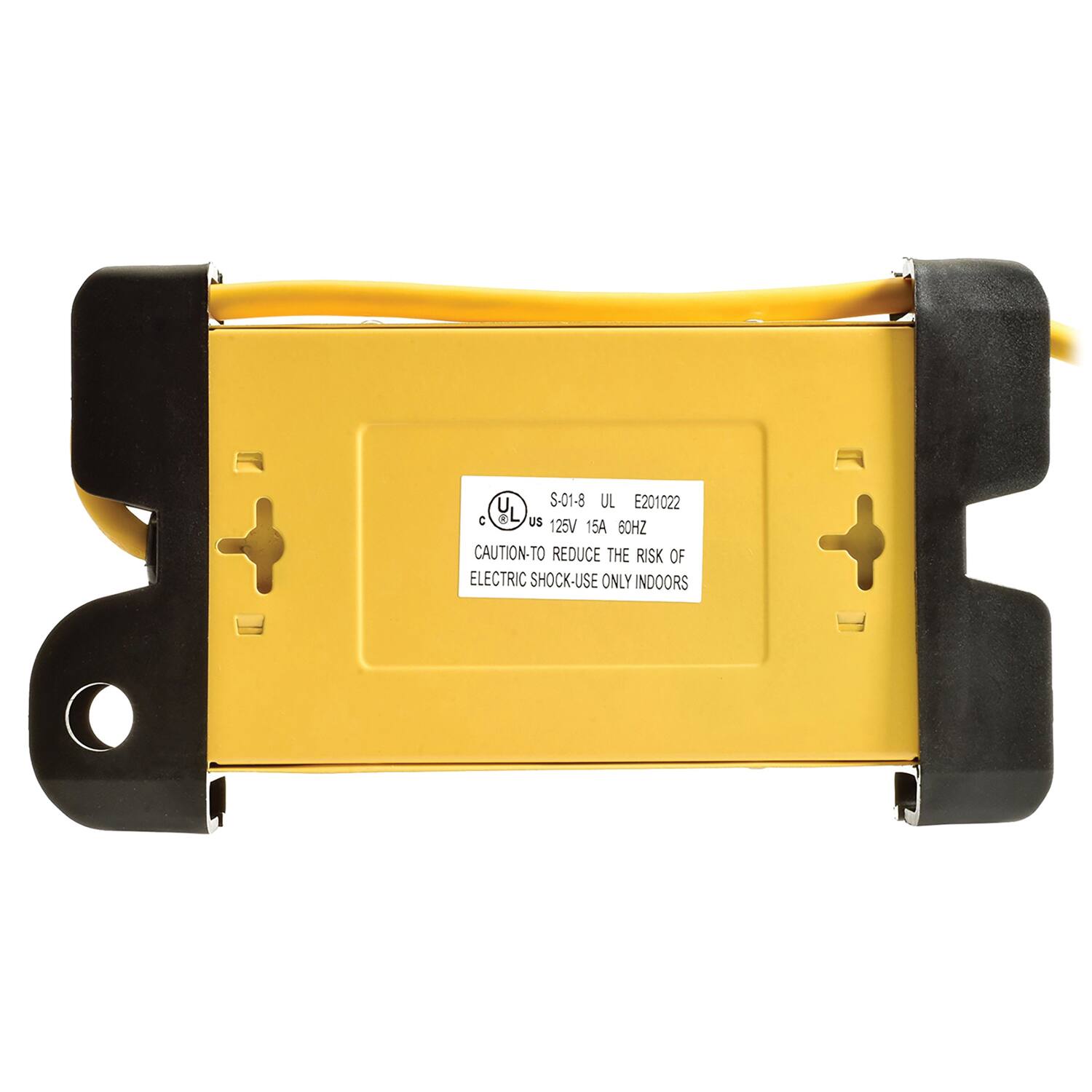 S-01-8  
UL E201022  
125V 15A 60HZ  
CAUTION-TO REDUCE THE RISK OF ELECTRIC SHOCK-USE ONLY INDOORS