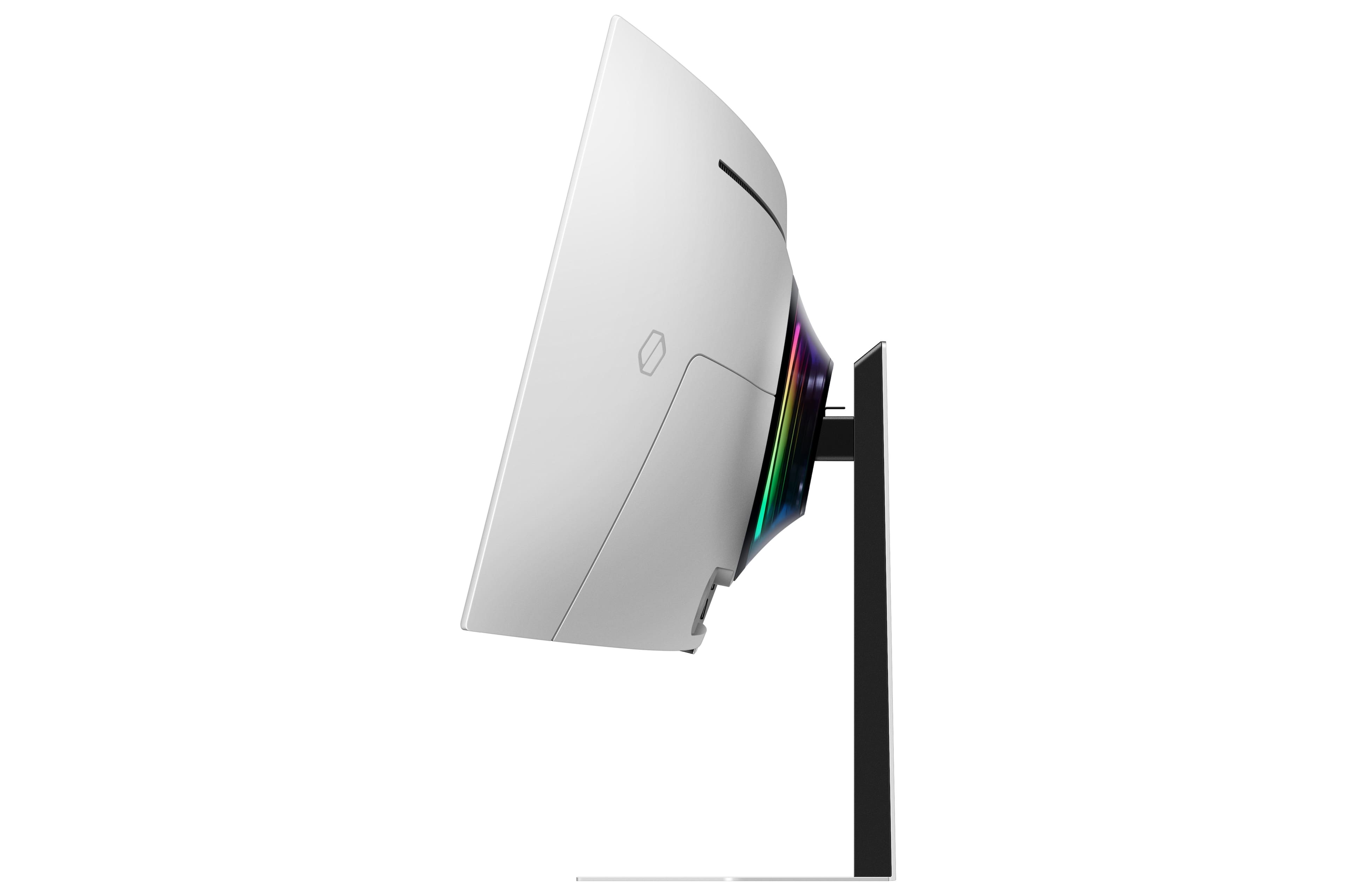 Alt View 21. Samsung - 49" Odyssey OLED G9 Curved Dual-QHD 240Hz FreeSync Prem Pro and G-Sync Compatible Smart Glare Free Gaming Monitor - Silver.