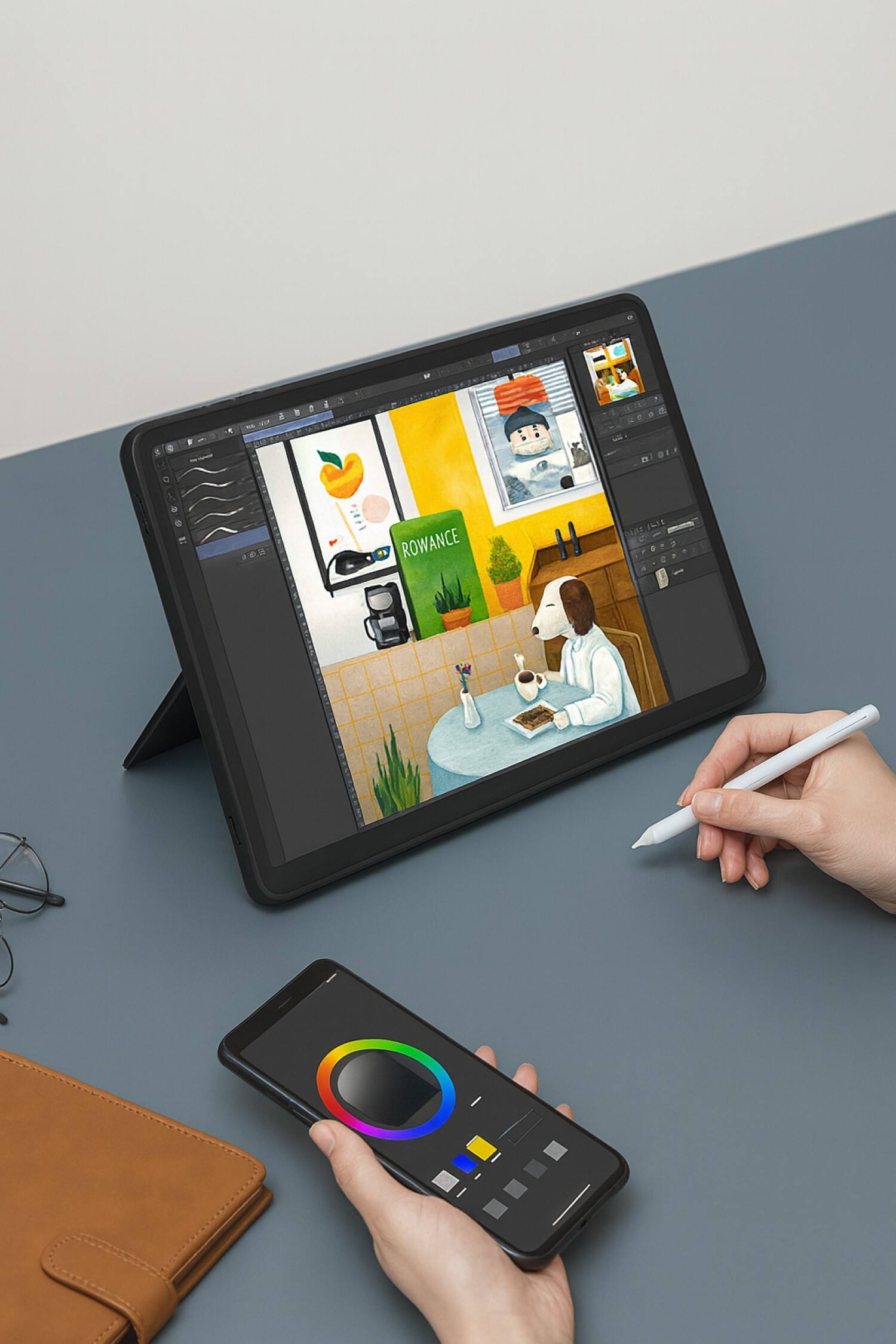 Alt View 4. SaharaCase - Samsung Galaxy Tab S11 Slim Keyboard Case | Backlight Keyboard | Built-in Track Pad | Smooth Finish | ProTouch Series - Sorpion Black.