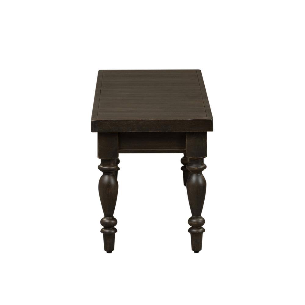 Angle. Liberty Furniture Industries - Harvest Home Backless Bench (RTA) in Chalkboard - Black.