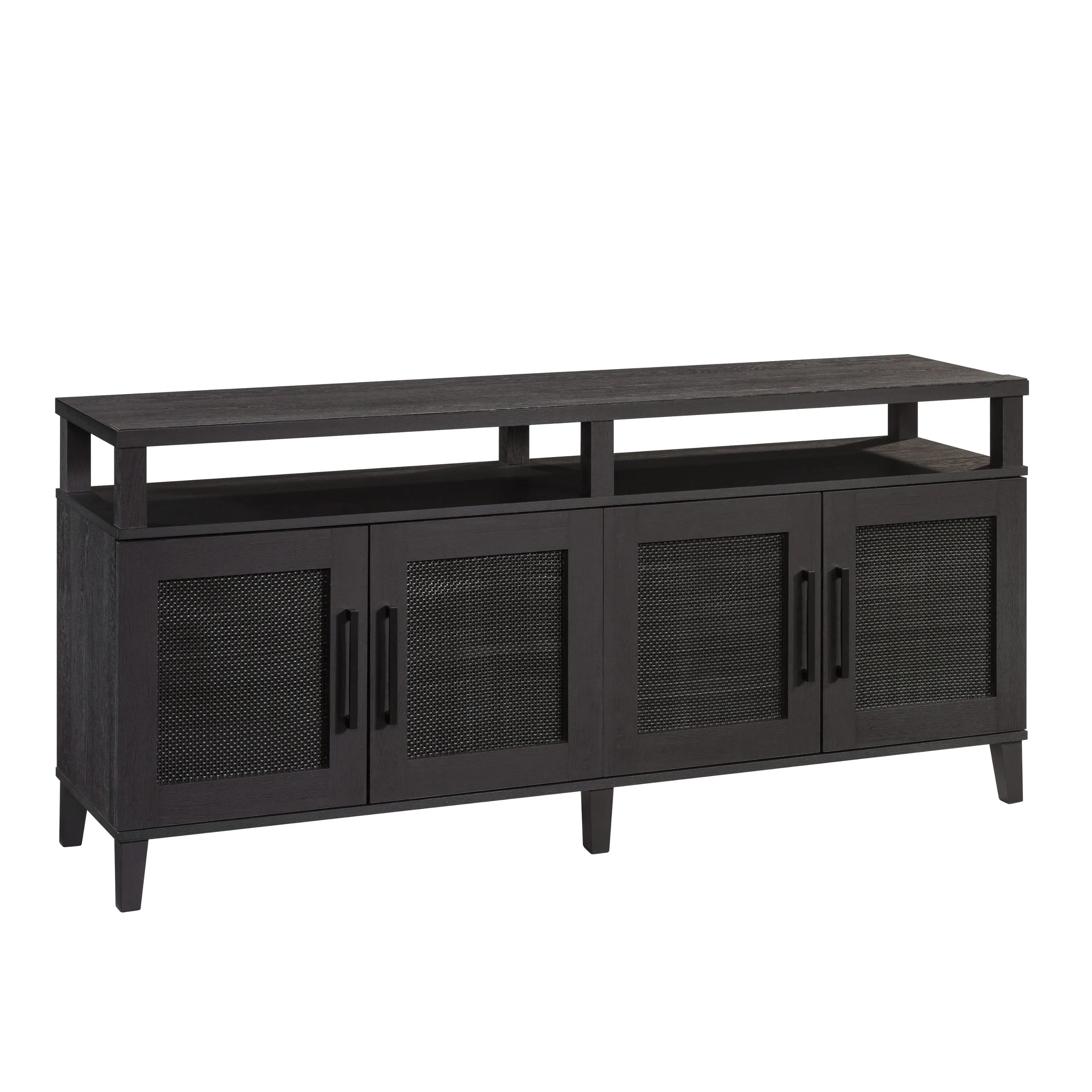 Angle. Sauder - Tiffin Line TV Credenza for TV's up to 65" - Raven Oak.