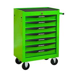 JUJABU - 20" Rolling Metal 7 Drawers Tool Cabinet with Ball Bearing Drawer Slides - Green