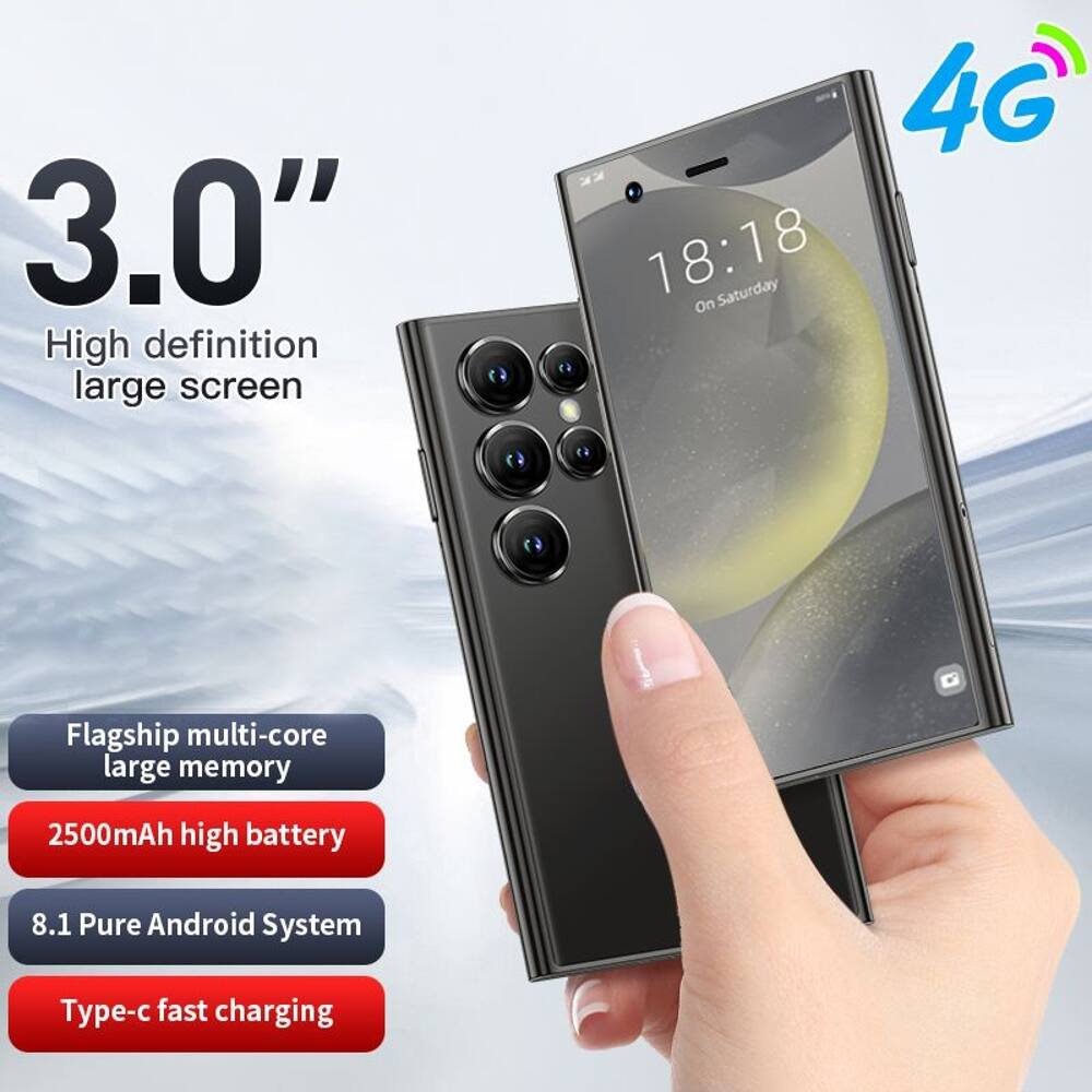 3.0" High definition large screen  
4G  
18:18 On Saturday  
Flagship multi-core large memory  
2500mAh high battery  
8.1 Pure Android System  
Type-c fast charging
