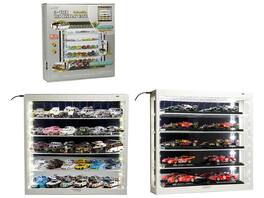 Mijo Exclusives - Showcase Wall Mount 5 Tier Display Case White with Mirror Back Panel "Mijo Exclusives" for 1/64-1/43 Scale Models
