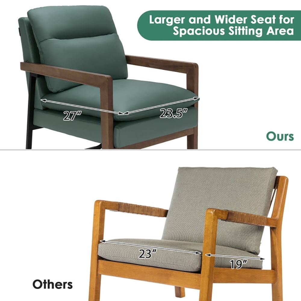 Larger and Wider Seat for Spacious Sitting Area  
27" x 23.5" (Ours)  
23" x 19" (Others)