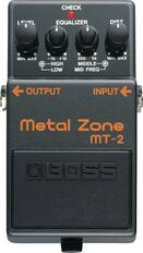 CHECK
LEVEL
EQUALIZER
DIST
MIN MAX
-15 +15
HIGH LOW
200 5k
MIDDLE
MID FREQ
MIN MAX
OUTPUT
INPUT
Metal Zone
MT-2
BOSS