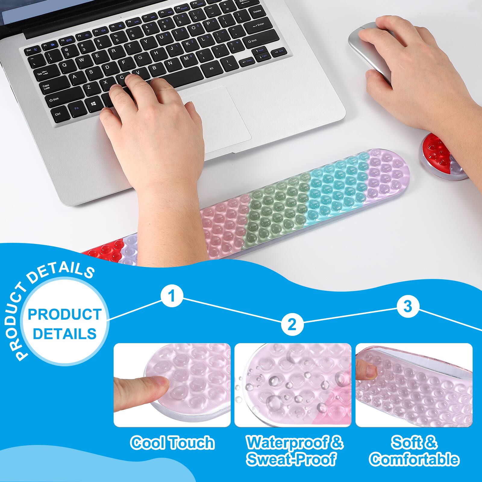 - PRODUCT DETAILS
- 1 Cool Touch
- 2 Waterproof & Sweat-Proof
- 3 Soft & Comfortable