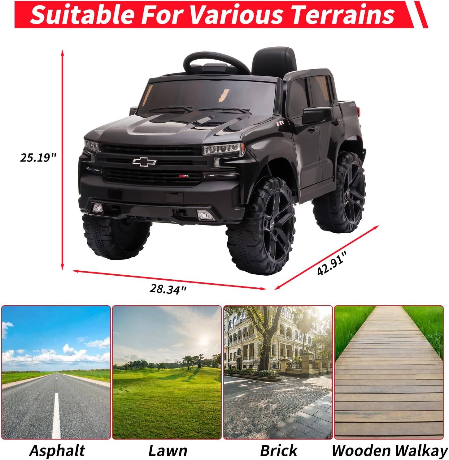 Suitable For Various Terrains

25.19"  
28.34"  
42.91"

Asphalt  
Lawn  
Brick  
Wooden Walkway