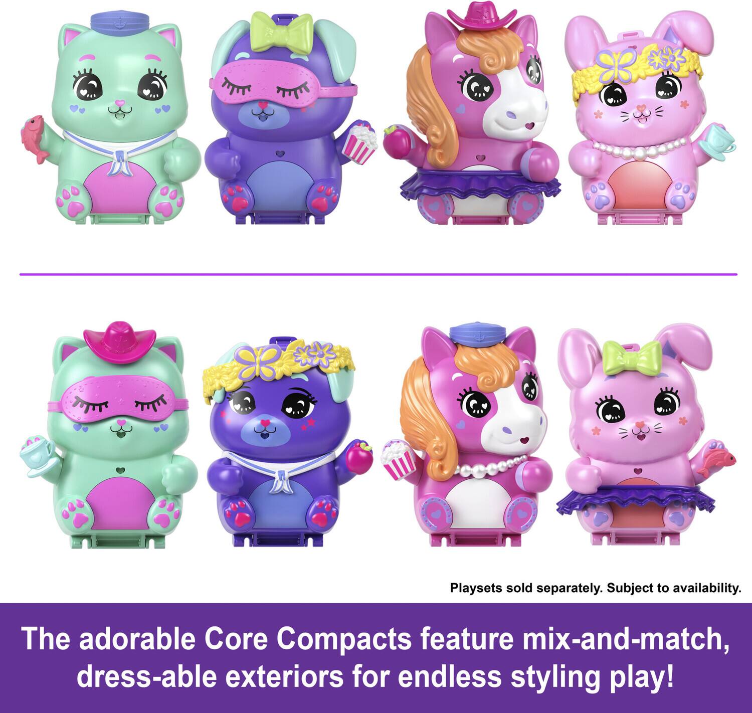 Playsets sold separately. Subject to availability.

The adorable Core Compacts feature mix-and-match, dress-able exteriors for endless styling play!