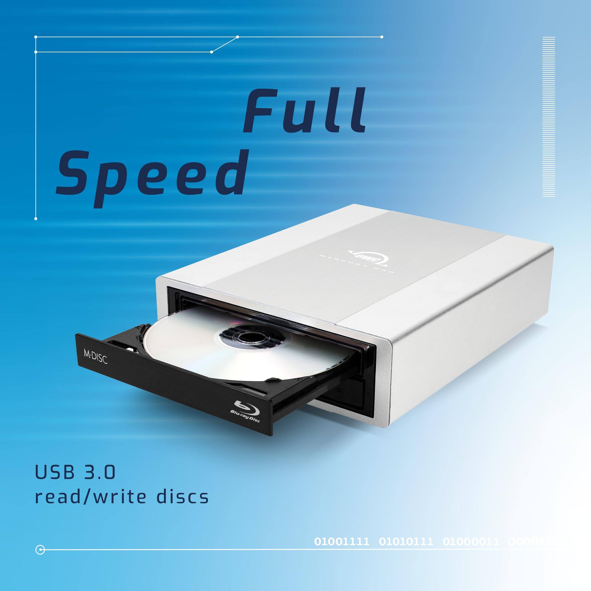 Full Speed  
USB 3.0 read/write discs  
MDISC  
01001111 01010111 01000011 0000000
