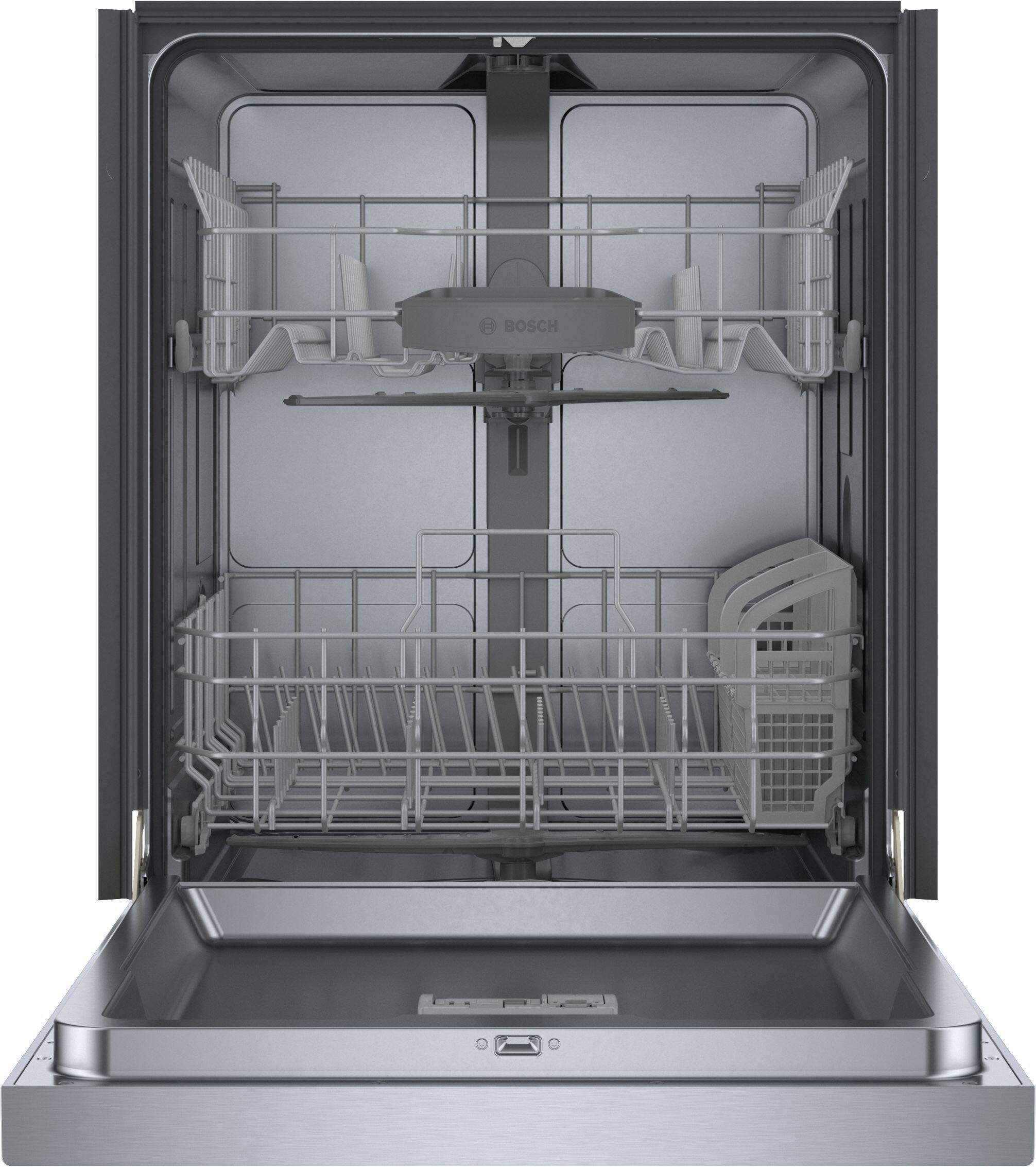 Alt View 3. Bosch - 100 Series 24" Front Control Smart Built-In Stainless Steel Tub Dishwasher with PrecisionWash, 48 dBA - Stainless steel.