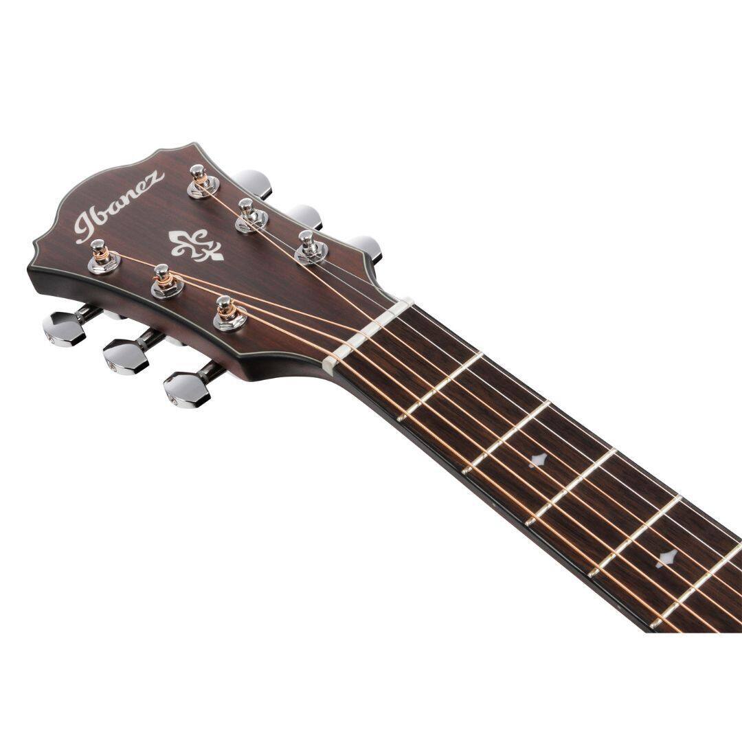 Angle. Ibanez - Ibanez AE100BUF Grand Auditorium Acoustic-Electric Guitar Burgundy Flat.