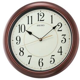 Seiko - 1 Gaines Numbered Wooden Finish Wall Clock - Brown