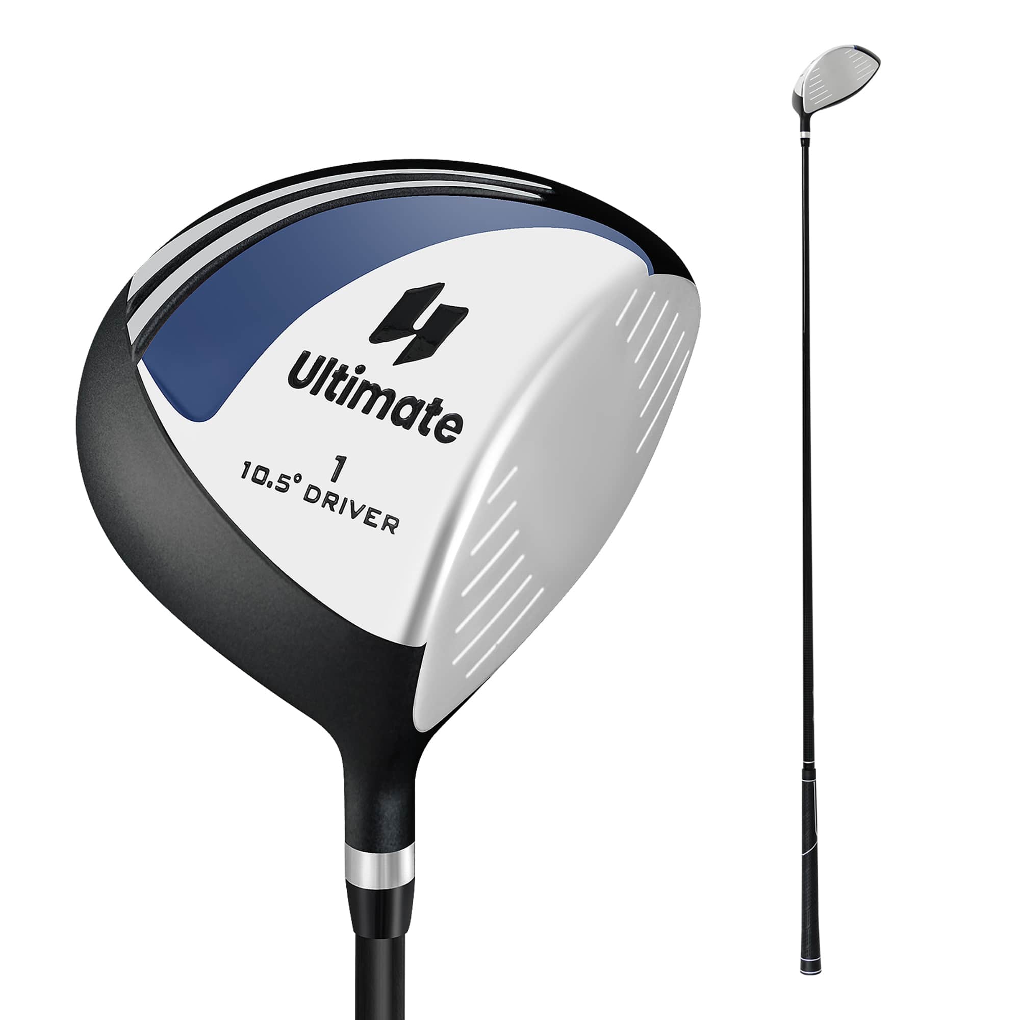 Gymax - Driver Golf Club for Men 460CC 10.5° Individual Golf Driver w/ Graphite Shaft - Black/Silver