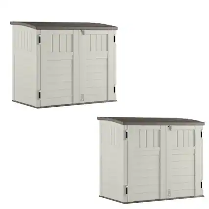Front. Suncast - Suncast 53 x 31.5 x 45.5" Resin Storage Shed w/ Reinforced Floor, Ivory (2 Pack) - Gray.