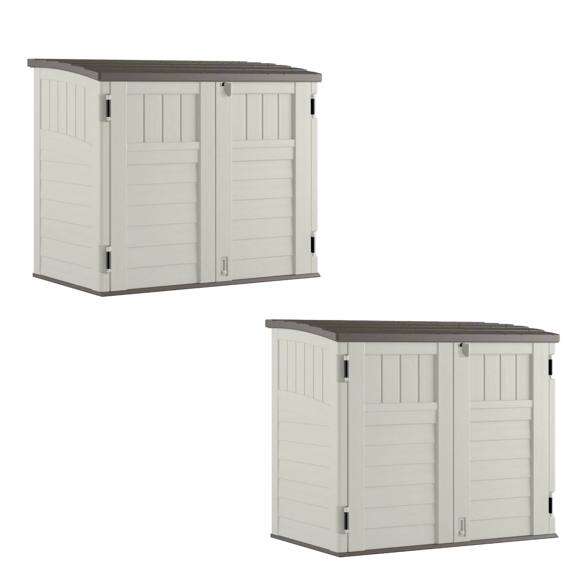 Front. Suncast - Suncast 53 x 31.5 x 45.5" Resin Storage Shed w/ Reinforced Floor, Ivory (2 Pack) - Gray.