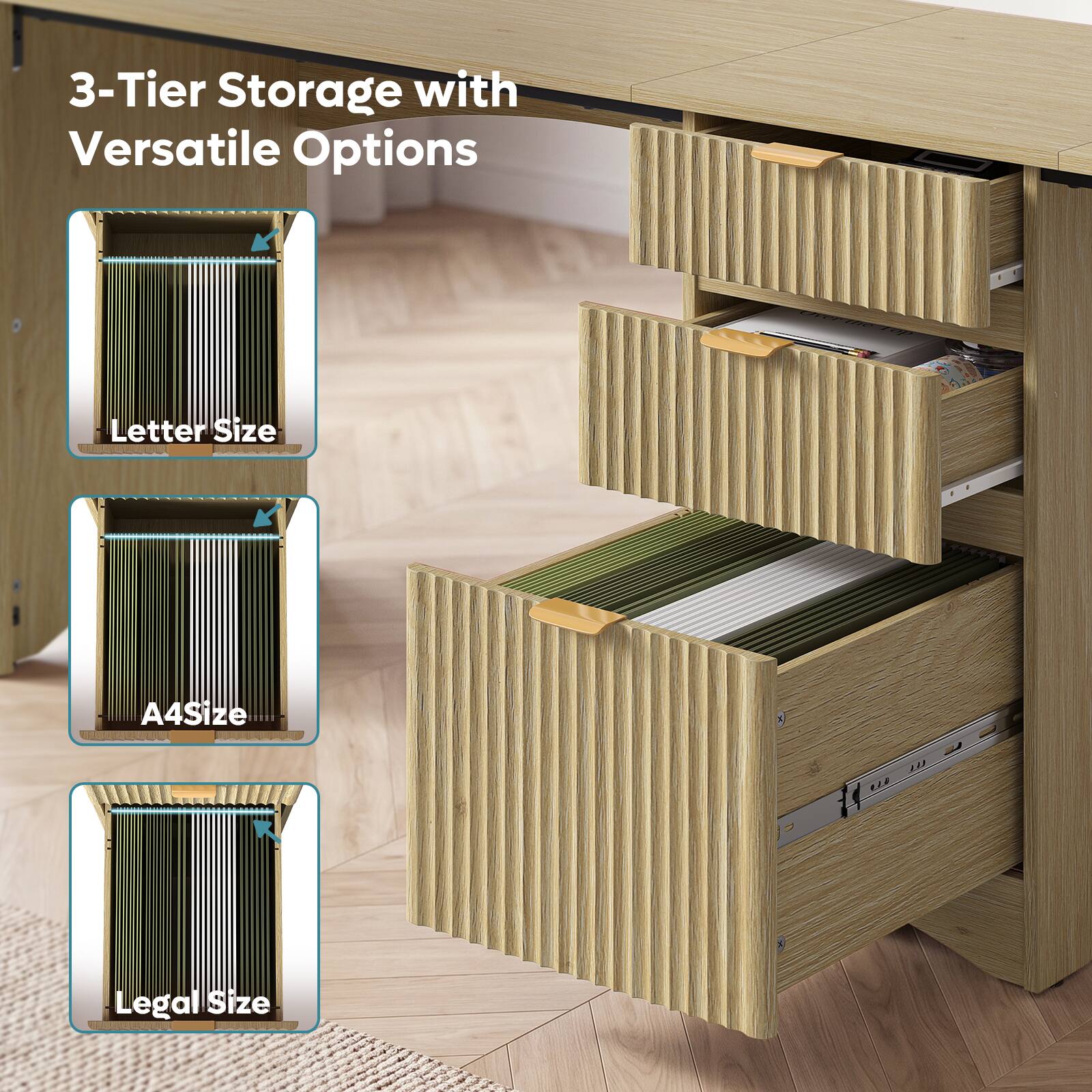 3-Tier Storage with Versatile Options

- Letter Size
- A4 Size
- Legal Size