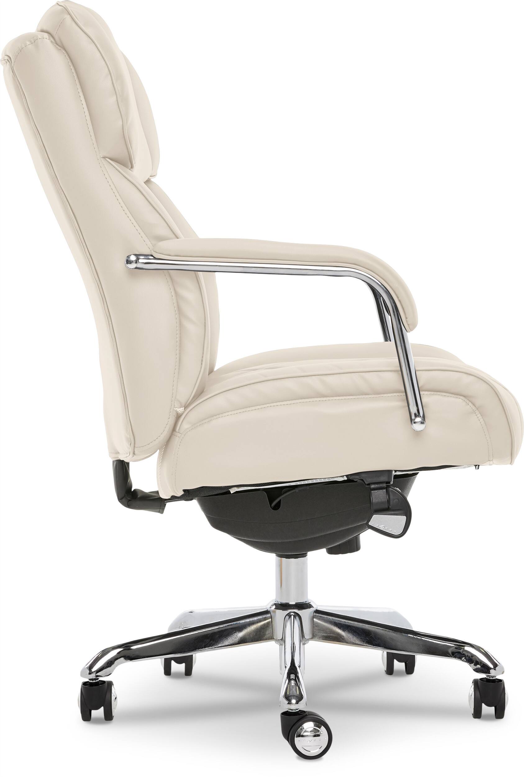 Alt View 22. La-Z-Boy - Comfort and Beauty Sutherland Diamond-Quilted Bonded Leather Office Chair - Light Ivory.