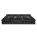 ZLINE - 48 in. Wide 8 Burner Paramount Gas Rangetop (SRTB-48) - Black Stainless Steel