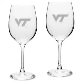 Jardine - Virginia Tech Hokies 2-Piece 16oz. Traditional White Wine Glass Set - Multicolor