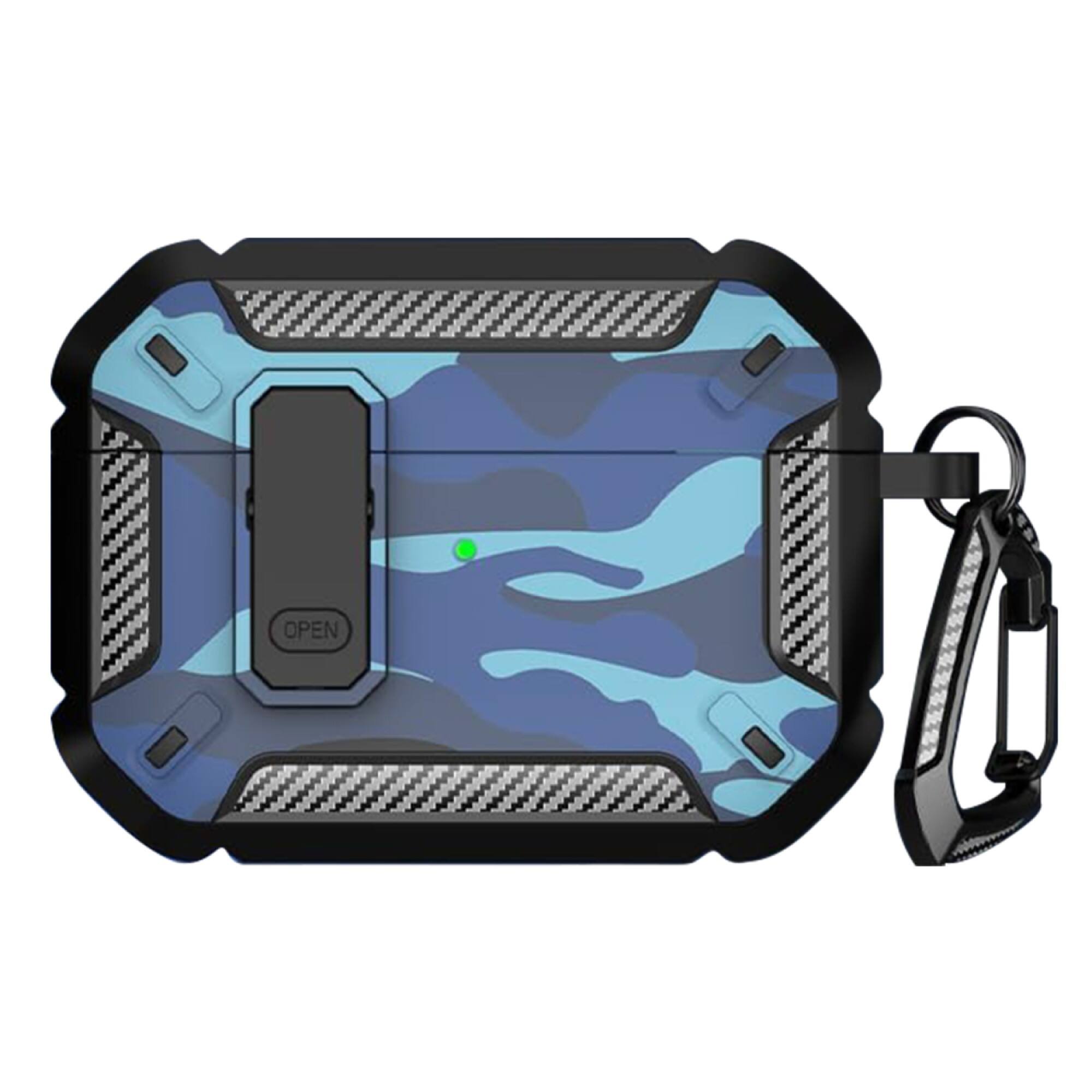 SaharaCase - Apple Airpods Pro 3 Secure Lock Case | Heavy Duty | Shock Absorbing Corners | Raider Series - Camo Blue