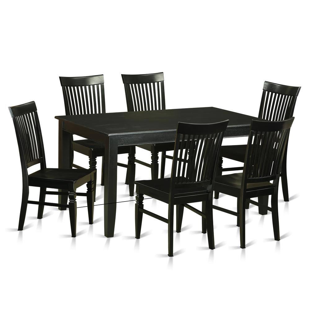 Left. East West Furniture - 7 Pcs Dining room sets -Small Kitchen Table and 6 Dining Chairs - Black.