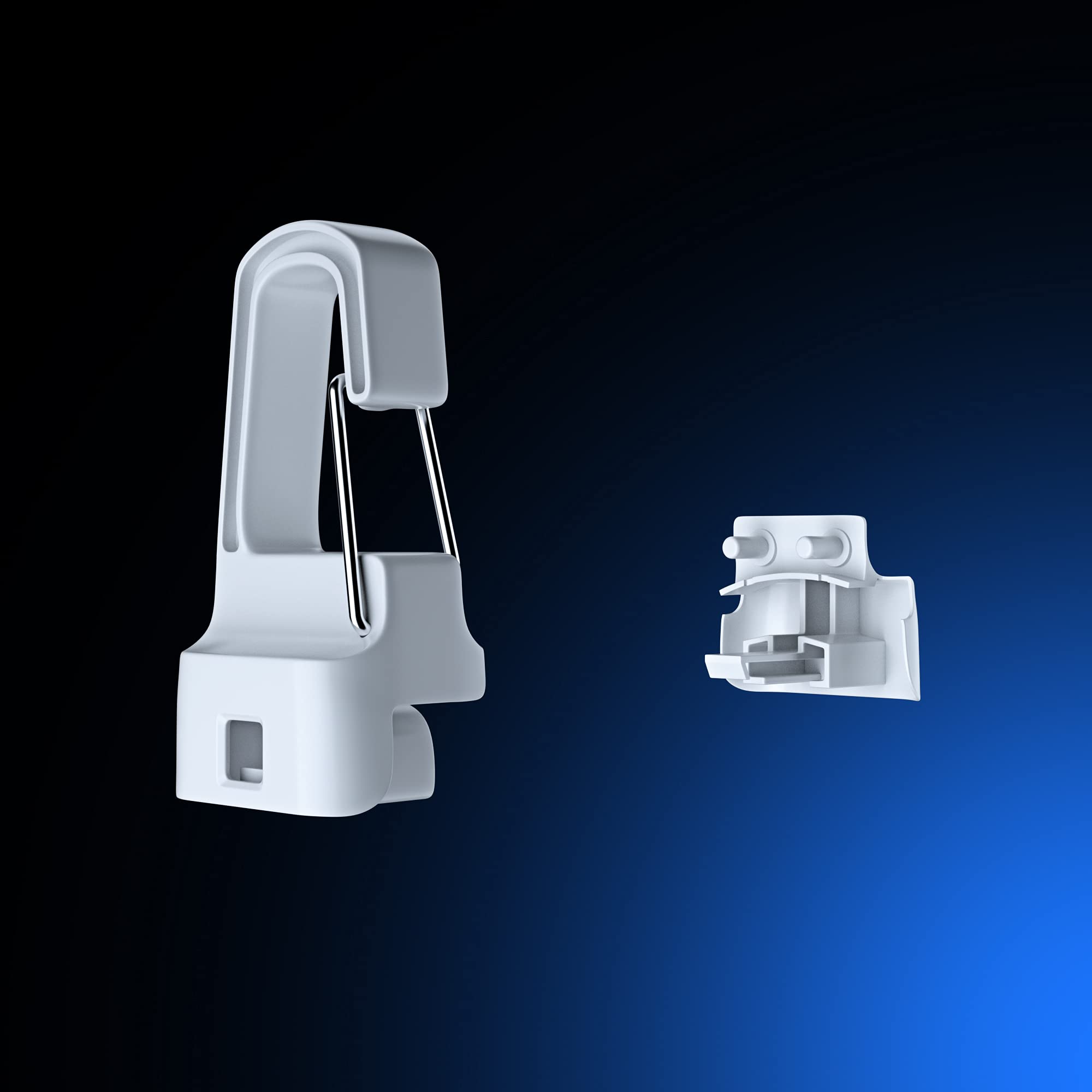 Alt View 5. Maximm - Extension Cord with Removable Easy-Hook System, 3 ft, 3 Outlet Extension Cord 90° Flat Plug, UL Certified - White.