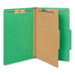 Universal - Bright Colored Pressboard Folders, 2" Expansion, 1 Divider, 4 Fasteners, Legal Size, Emerald Green, 10/Box