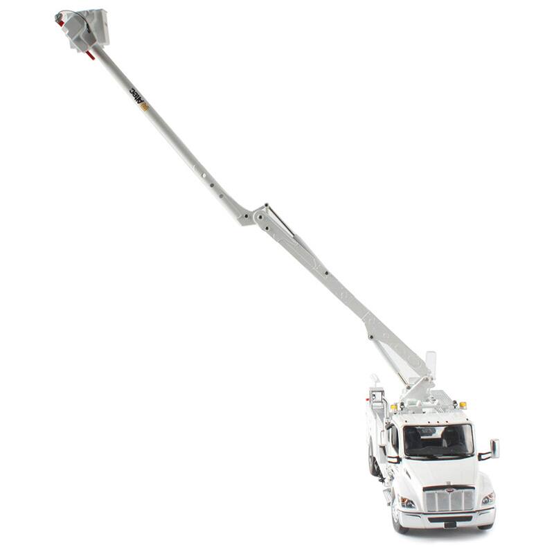 Alt View 1. Diecast Masters - Peterbilt 536 Truck with Altec AA55 Aerial Service Body White "Transport Series" 1/32 Diecast Model by Diecast Masters - White.