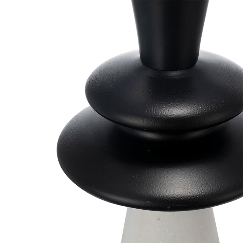 Alt View 2. Luckbyte - D15x26.7" Black Aluminum Table Lamp Disc Accents White Shade Lamp Shade Assembly Required.