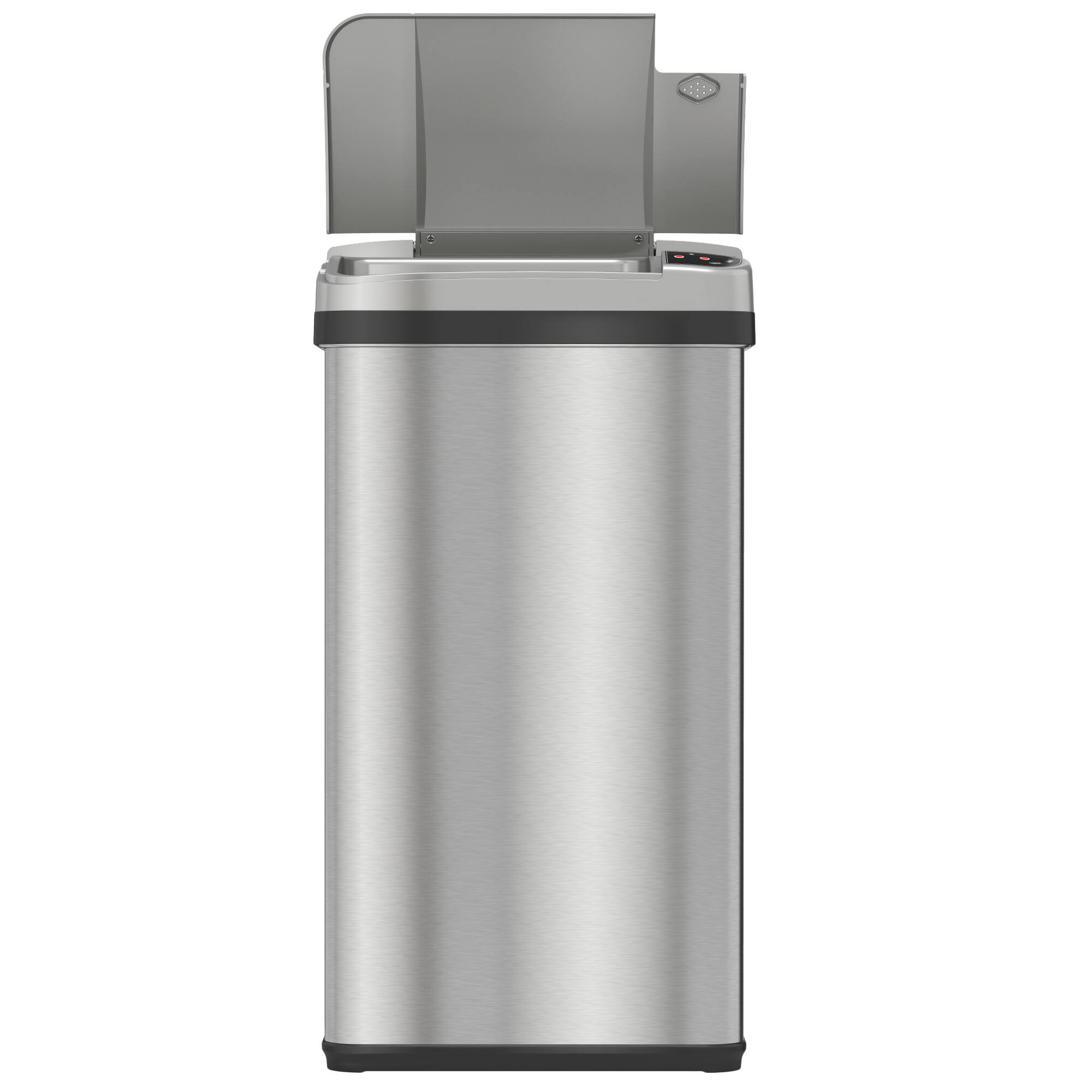 Alt View 15. iTouchless - 4 Gallon Touchless Sensor Trash Can with AbsorbX Odor Control and Fragrance, Bathroom Garbage Bin - Stainless Steel.