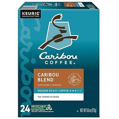 KEURIG GENUINE K-CUP PODS

Caribou Coffee

CARIBOU BLEND
SUSTAINABLY SOURCED
MEDIUM ROAST COFFEE
THE CROWD PLEASER

24 K-CUP PODS
RECYCLABLE
NET WT 9.6 OZ (273g)