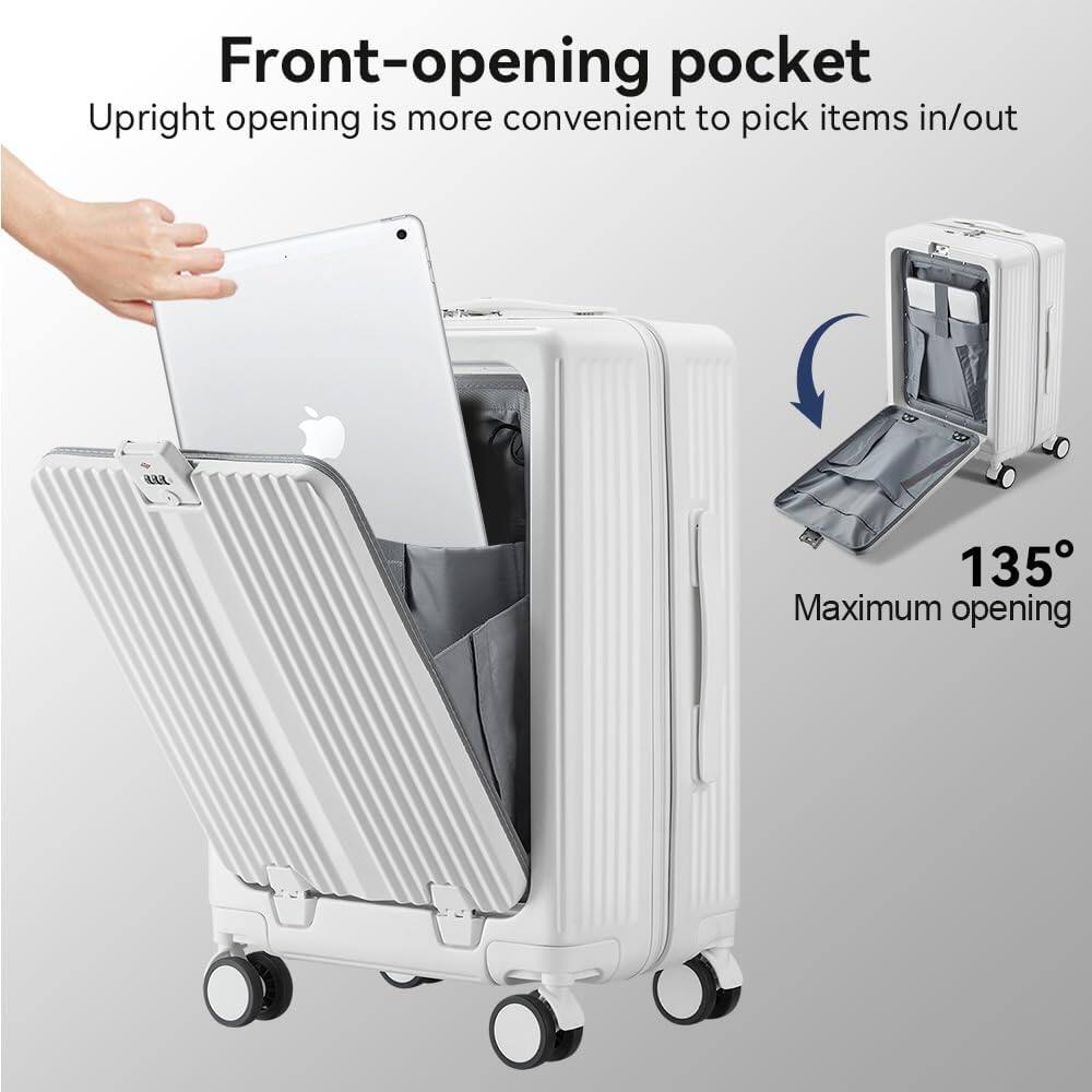 Front-opening pocket  
Upright opening is more convenient to pick items in/out  
135° Maximum opening