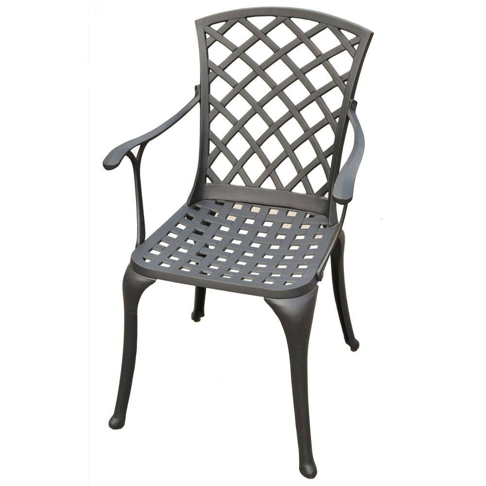 Left. Crosley Furniture - Sedona 2Pc High Back Cast Aluminum Outdoor Chair Set - 2 High Back Armchairs - Black.