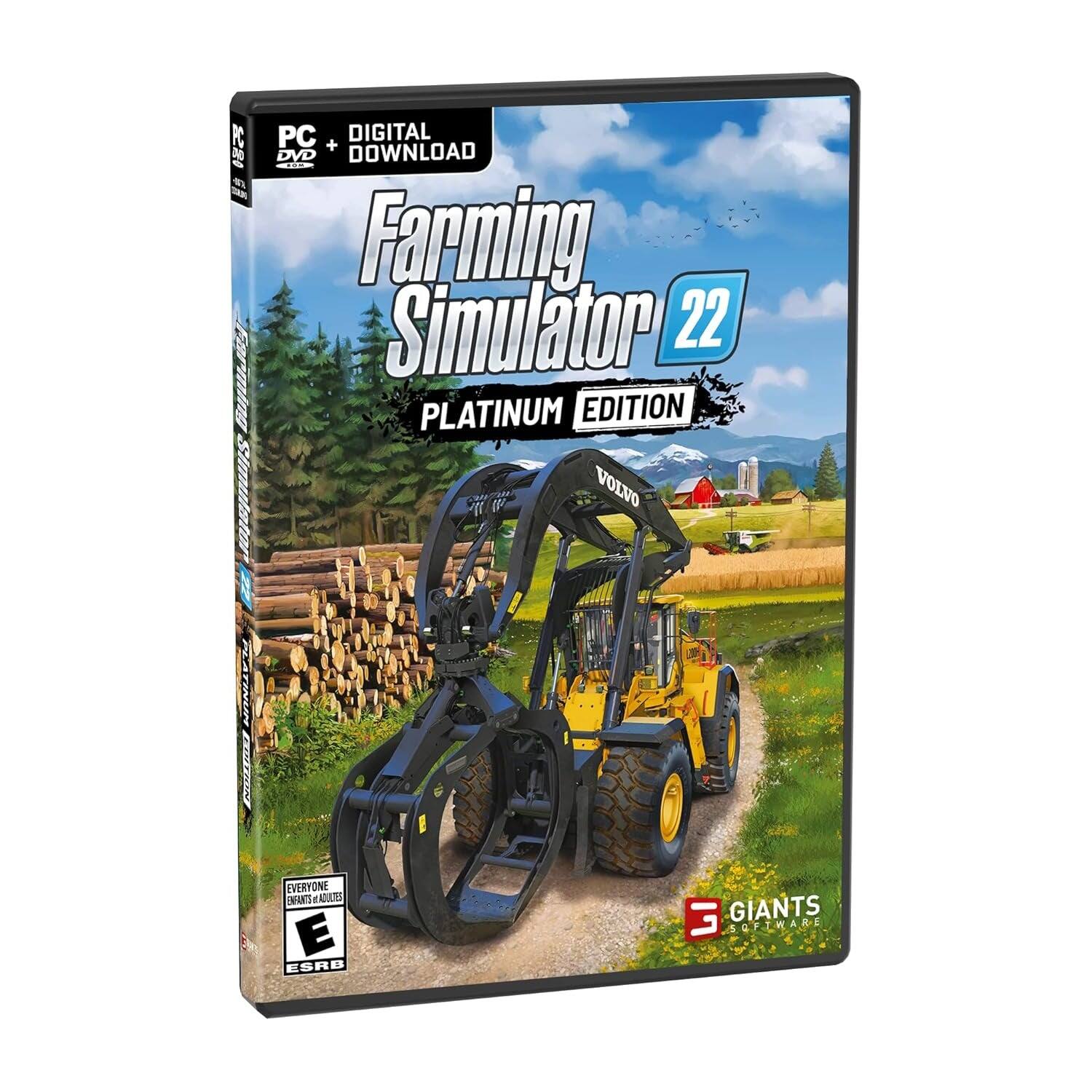 PC DVD + DIGITAL DOWNLOAD  
Farming Simulator 22  
PLATINUM EDITION  
EVERYONE  
ESRB  
GIANTS SOFTWARE