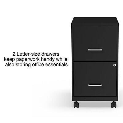 2 Letter-size drawers keep paperwork handy while also storing office essentials