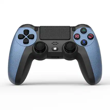 Front. YONWAY - Wireless Controller, Playstation 4 Remote Game Joystick with Six-Axis Vibration Sensation and Anti-Slip Handle - Blue.
