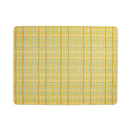 Frieling - Davanti 13"x17" Anti-Slip Rectangular Placemats - Set of 6 - Yellow Plaid