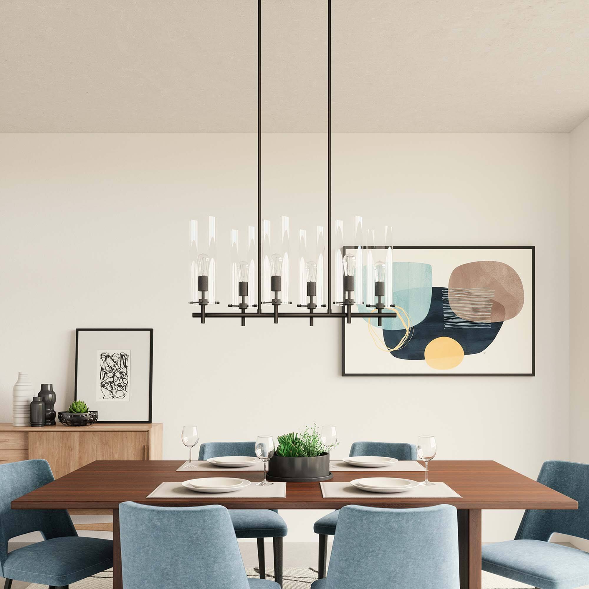 Alt View 1. Modway - Skylark 6-Light Chandelier by Modway - Clear Black.