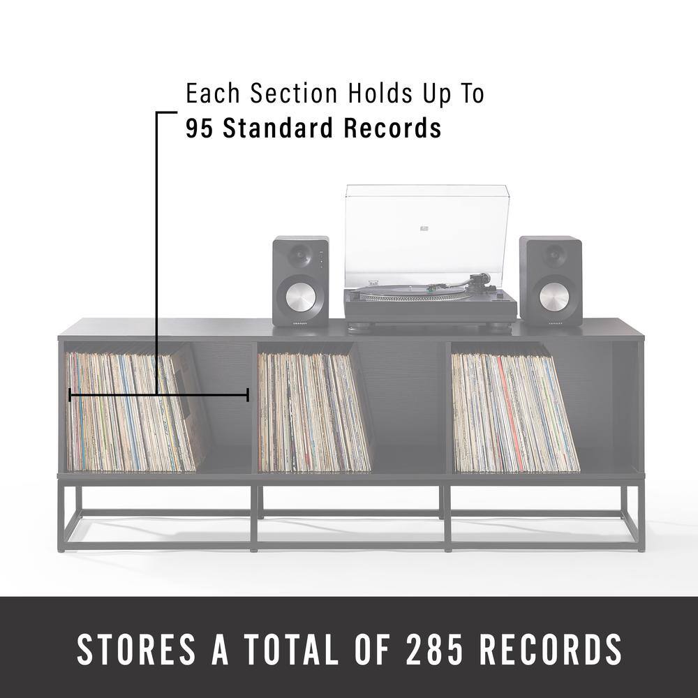 Each section holds up to 95 standard records. Stores a total of 285 records.