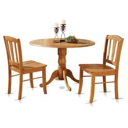East West Furniture - 3 Pc Kitchen Table set-Kitchen Dining nook and 2 dinette Chairs Chairs - Oak