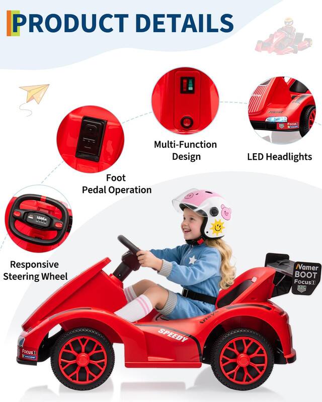 PRODUCT DETAILS

- Multi-Function Design
- LED Headlights
- Foot Pedal Operation
- Responsive Steering Wheel