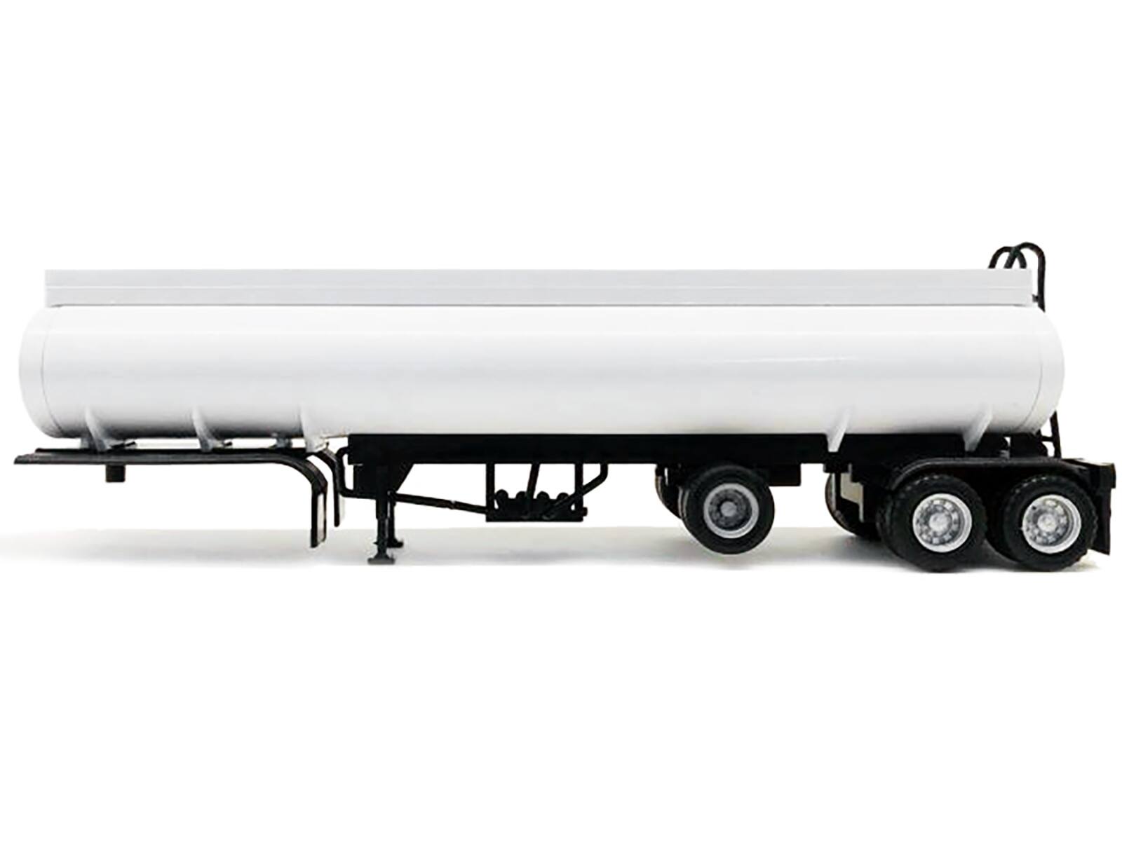 Angle. Promotex - Tag-Axle Elliptical Tanker Trailer White 1/87 (HO) Plastic Model by Promotex - White.