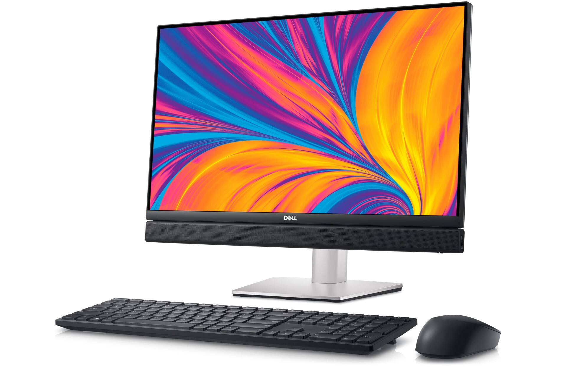 Left. Dell - 24" FHD Optiplex All in One 7420 | Intel Core i7-14th | 16GB RAM | 512GB NVMe | Webcam | Wireless KB & Mouse | Win 11. - Silver.