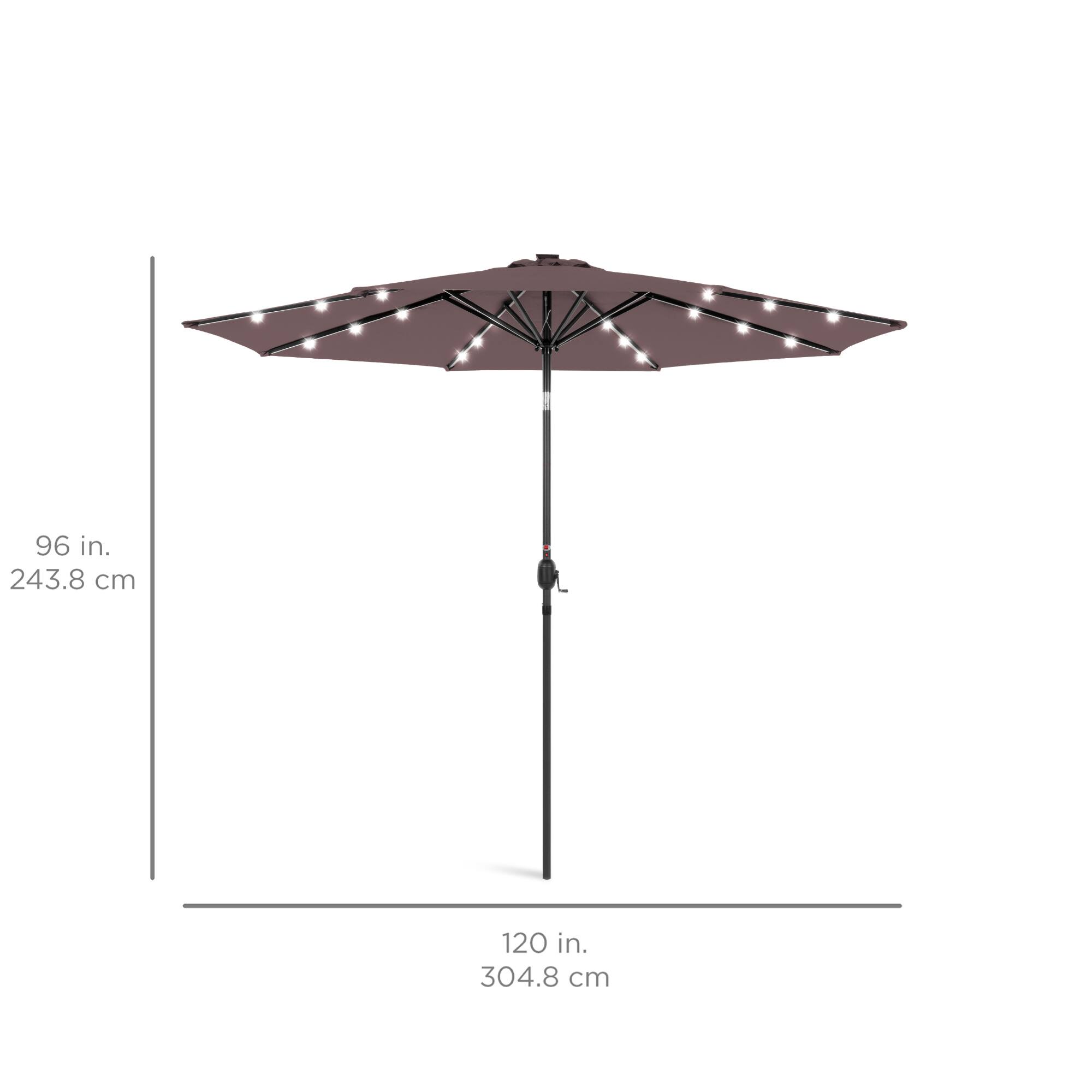 The text in the image can be grouped and corrected as follows:

- **96 in.** (243.8 cm)
- **120 in.** (304.8 cm)