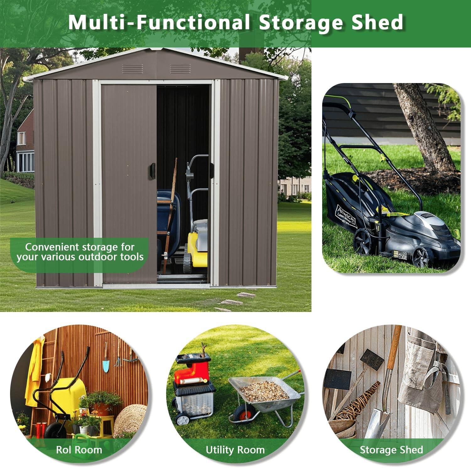 Multi-Functional Storage Shed
Convenient storage for your various outdoor tools
Rol Room
Utility Room
Storage Shed