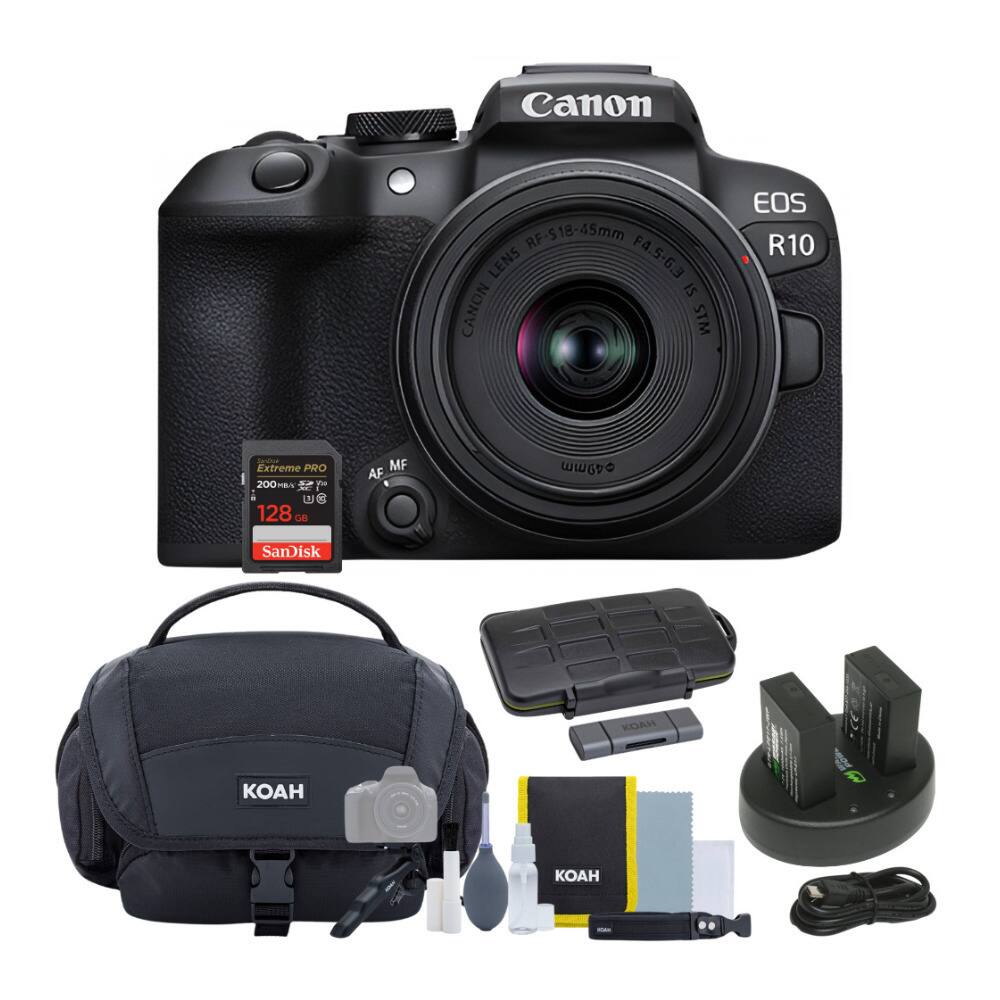 Canon - EOS R10 Mirrorless Camera with RF-S 18-45mm Lens Kit Bundle