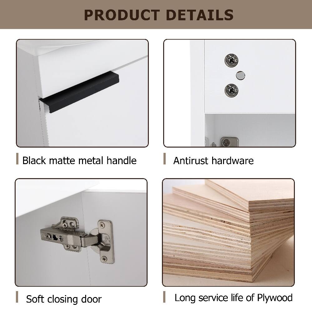 PRODUCT DETAILS
- Black matte metal handle
- Antirust hardware
- Soft closing door
- Long service life of Plywood