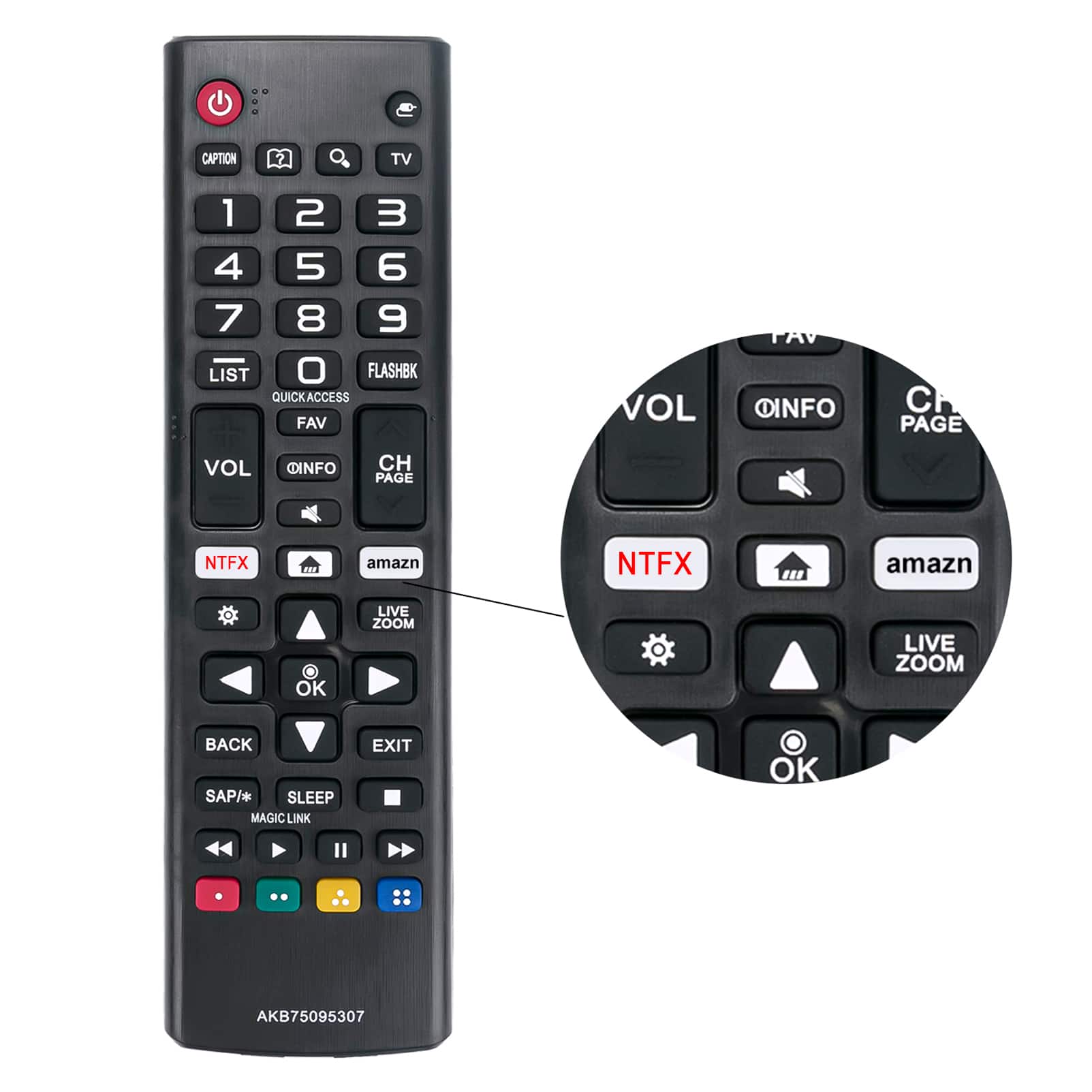 ZdalaMit - New AKB75095307 Remote Control Replacement fit for LG LED LCD TV - Black